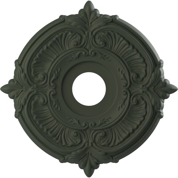 Ekena Millwork Attica PVC Medallion (Canopies up to 5 5/8"), 16"OD x 3 1/2"ID x 1"P, Satin Hunt Club Green CMP16ATGHC - main